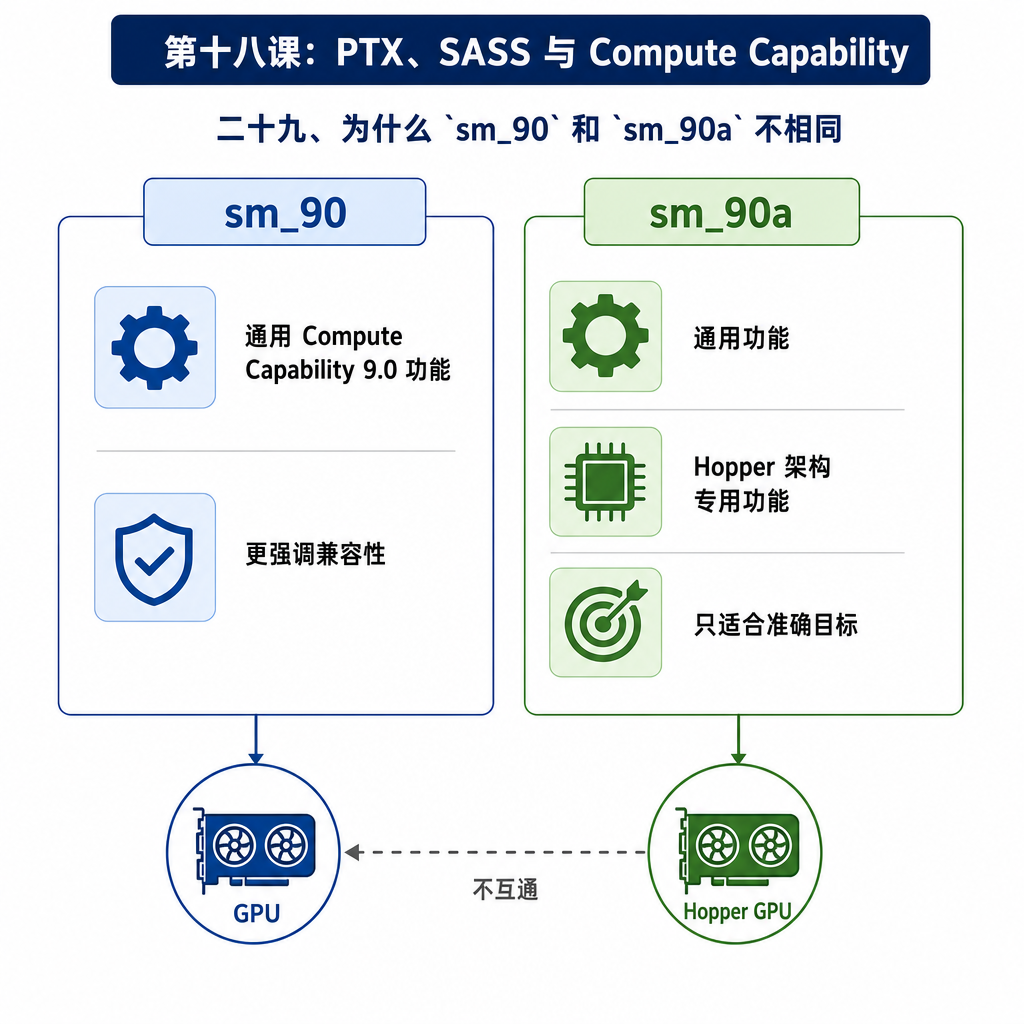 二十九、为什么 sm_90 和 sm_90a 不相同